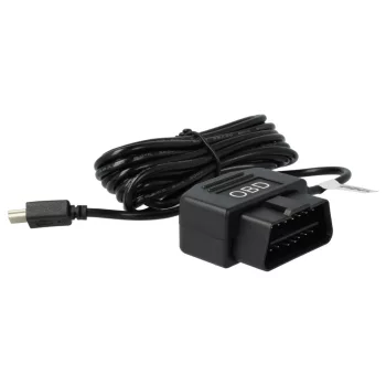   Autós töltőkábel (Mini USB (Apa), 16 tüskés OBD2 csatlakozó, 3.5m, Fekete, 5V, 1,5A) - Utángyártott