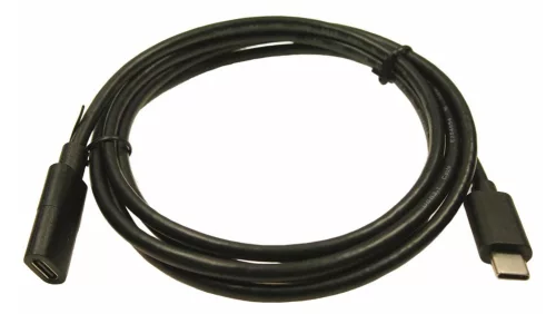 Adatkábel (USB-C 3.1 (Apa), USB-C 3.1 (Anya), 1m, Fekete) - Utángyártott