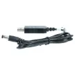 Töltőkábel (USB-A (Apa), 5.5 x 2.5 mm Barrel csatlakozó, 1m, Fekete, 12V, 0.7 A) - Utángyártott