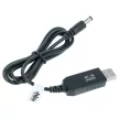Töltőkábel (USB-A (Apa), 5.5 x 2.5 mm Barrel csatlakozó, 1m, Fekete, 12V, 0.7 A) - Utángyártott
