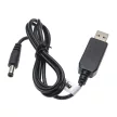 Töltőkábel (USB-A (Apa), 5.5 x 2.5 mm Barrel csatlakozó, 1m, Fekete, 0.9A, 9V) - Utángyártott