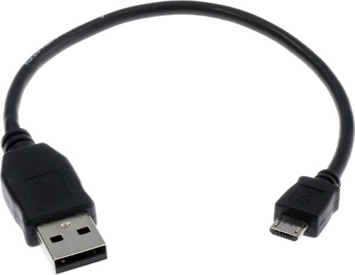 Adatkábel (USB (Apa), Micro USB (Apa), 30cm, Fekete) - Utángyártott