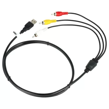   Átalakító kábel (USB-A 2.0 (Apa), RCA (Apa), 1.4m, Fekete) - Utángyártott