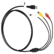 Átalakító kábel (USB-A 2.0 (Apa), RCA (Apa), 1.4m, Fekete) - Utángyártott