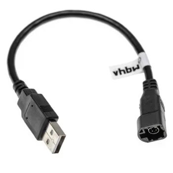   Volkswagen RCD 510 készülékhez átalakító kábel (USB-A 2.0 (Apa), 4 tüskés csatlakozó (Anya), 22cm, Fekete) - Utángyártott