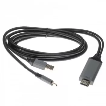   Átalakító kábel (HDMI (Apa), USB-C 3.1 (Apa) / USB-A 2.0 (Apa), 2m, Fekete / Szürke) - Utángyártott