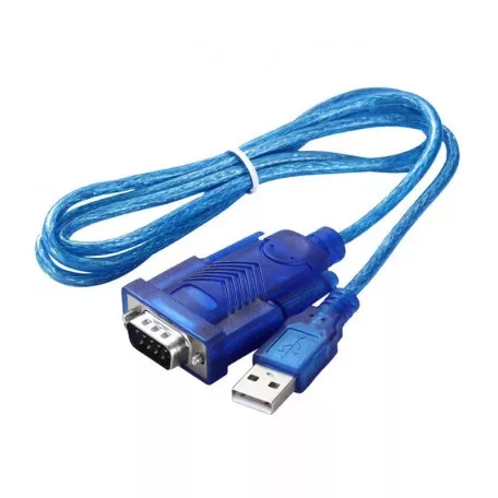 Átalakító kábel (USB-A 2.0 (Apa), 9 tüskés RS232 (Apa), 80cm, Kék / Szürke) - Utángyártott