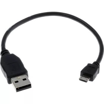   Adatkábel (USB (Apa), Micro USB (Apa), 30cm, Fekete) - Utángyártott
