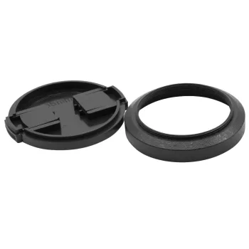   Panasonic Lumix G, Lumix G1 készülékekhez fényképezőgép napellenző (Fekete) lencsesapkával - Utángyártott