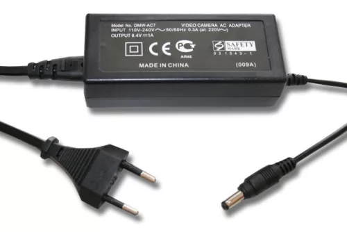 Panasonic DMW-Ac7 helyettesítő fényképezőgép hálózati adapter (2 m, Fekete, 8.4W, 8.4V, 1.0 A) - Utángyártott