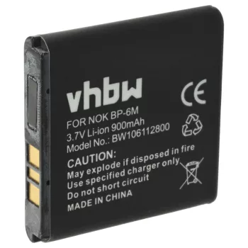   Nokia BP-6M helyettesítő mobiltelefon akkumulátor (Li-Ion, 3.7V, 900mAh / 3.33Wh) - Utángyártott