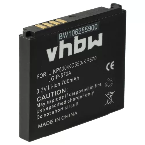 LG IP-570A helyettesítő mobiltelefon akkumulátor (Li-Ion, 3.7V, 700mAh / 2.59Wh) - Utángyártott
