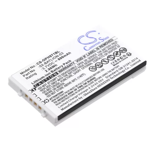 Opticon ORBLIOP0012 helyettesítő akkumulátor (Li-Ion, 3.7V, 800mAh / 2.96Wh) - Utángyártott