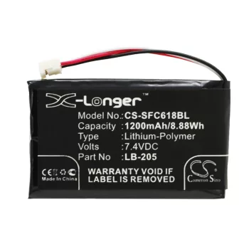   SafeScan 6185 készülékhez akkumulátor (Li-Polymer, 7.4V, 1200mAh / 8.88Wh) - Utángyártott