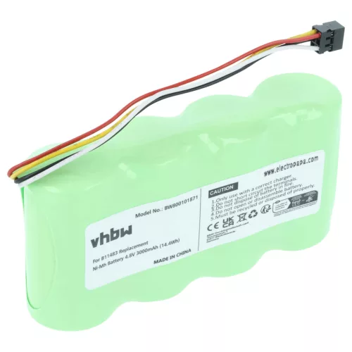 Fluke B11483, BP120, BP120MH helyettesítő akkumulátor (NiMh, 4.8V, 3000mAh / 14.4Wh) - Utángyártott