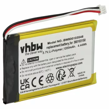   TomTom 360103150 helyettesítő akkumulátor (Li-Ion, 3.7V, 1200mAh / 4.44Wh) - Utángyártott