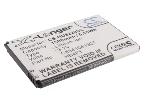 Huawei U8230, U9120, Z101 készülékekhez akkumulátor (Li-Ion, 3.7V, 1500mAh / 5.55Wh) - Utángyártott