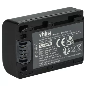   Sony NP-FV30, NP-FV40, NP-FV50 helyettesítő akkumulátor (Li-Ion, 7.2V, 600mAh / 4.32Wh) - Utángyártott