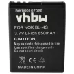 Nokia BL-4S helyettesítő mobiltelefon akkumulátor (Li-Ion, 3.7V, 850mAh / 3.15Wh) - Utángyártott