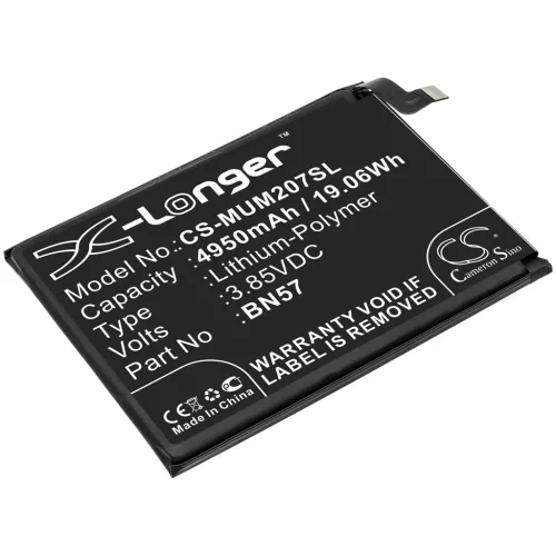 Poco / Xiaomi BN57 helyettesítő mobiltelefon akkumulátor (Li-Polymer, 3.85V, 4950mAh / 19.06Wh) - Utángyártott