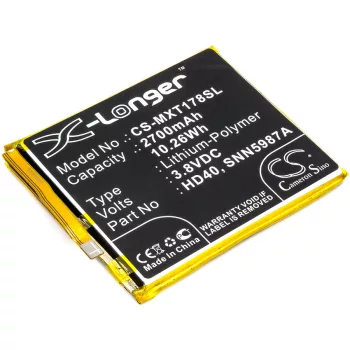   Motorola SNN5987A helyettesítő mobiltelefon akkumulátor (Li-Polymer, 3.8V, 2700mAh / 10.26Wh) - Utángyártott