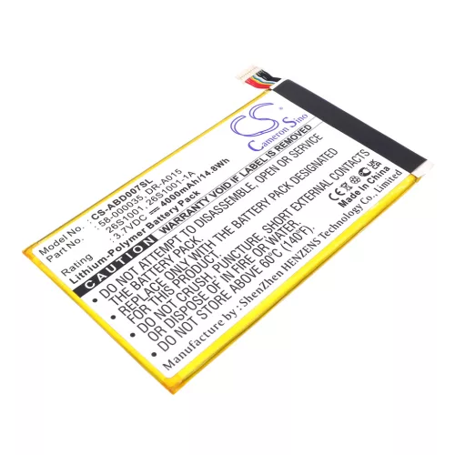 Amazon DR-A015, S12-T2-D helyettesítő akkumulátor (Li-Polymer, 3.7V, 4000mAh / 14.8Wh) - Utángyártott