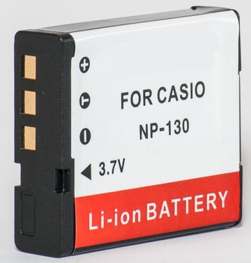 Casio NP-130 helyettesítő fényképezőgép akkumulátor (Li-Ion, 3.6V, 1100mAh / 3.96Wh) - Utángyártott