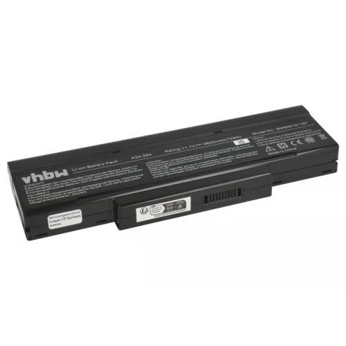 MSI Megabook M675 készülékhez laptop akkumulátor (Li-Ion, 11.1V, 6600mAh / 73.26Wh) - Utángyártott