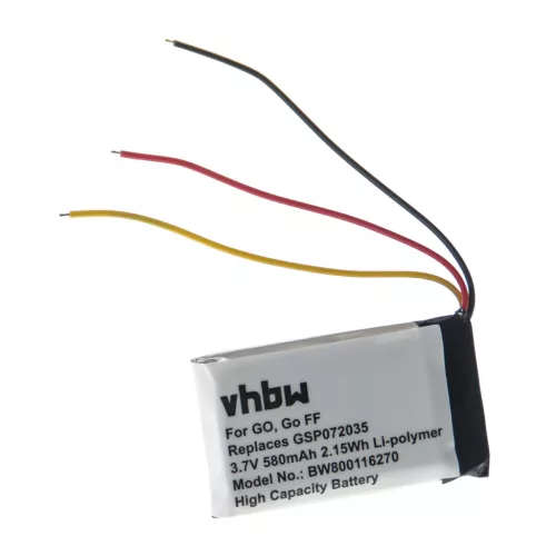 JBL GSP072035 helyettesítő akkumulátor (Li-Polymer, 3.7V, 580mAh / 2.15Wh) - Utángyártott