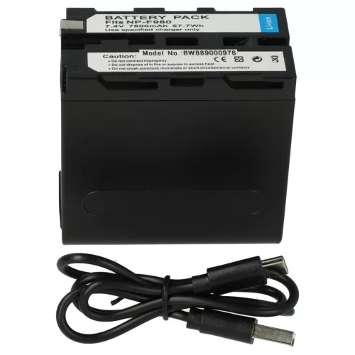Sony NP-F990 helyettesítő fényképezőgép akkumulátor (Li-Ion, 7.4V, 7800mAh / 57.7Wh) - Utángyártott