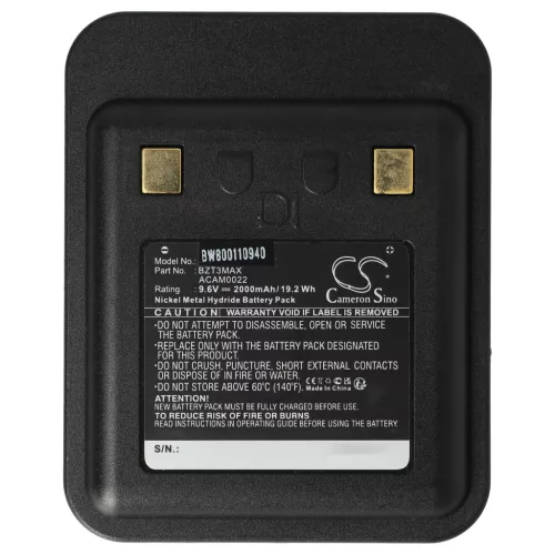 Bullard Heiman T4MAX készülékhez akkumulátor (NiMh, 9.6V, 2000mAh / 19.2Wh) - Utángyártott
