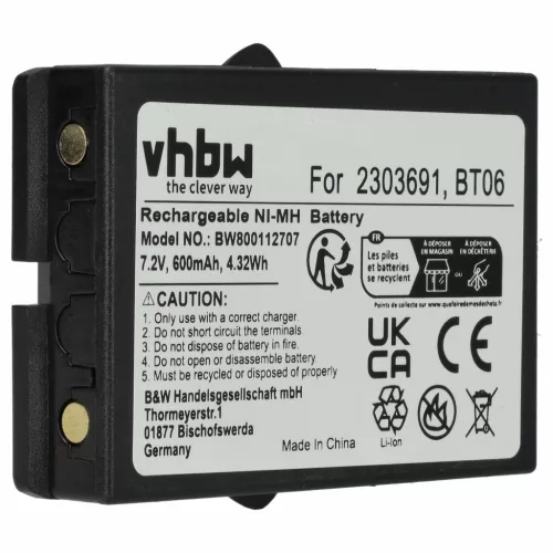 Ikusi 2303691, BT06 helyettesítő akkumulátor (NiMh, 7.2V, 700mAh / 5.04Wh) - Utángyártott