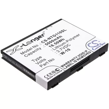   Netgear 308-10019-01, W-10 helyettesítő akkumulátor (Li-Polymer, 3.7V, 5000mAh / 18.5Wh) - Utángyártott