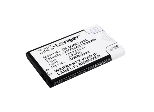 D-Link DWRR300a, DWRr600b helyettesítő akkumulátor (Li-Ion, 3.7V, 2350mAh / 8.7Wh) - Utángyártott