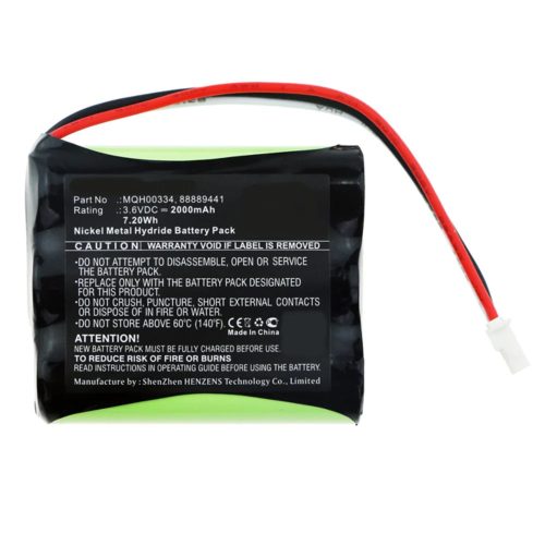 ATYS 88889441, MQH00334 helyettesítő akkumulátor (NiMh, 3.6V, 2000mAh / 7.2Wh) - Utángyártott