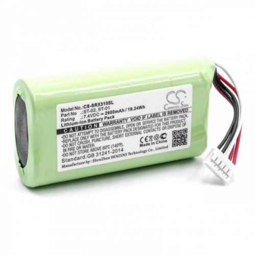 Sony ST-01, ST-02 helyettesítő akkumulátor (Li-Ion, 7.4V, 2600mAh / 19.24Wh) - Utángyártott