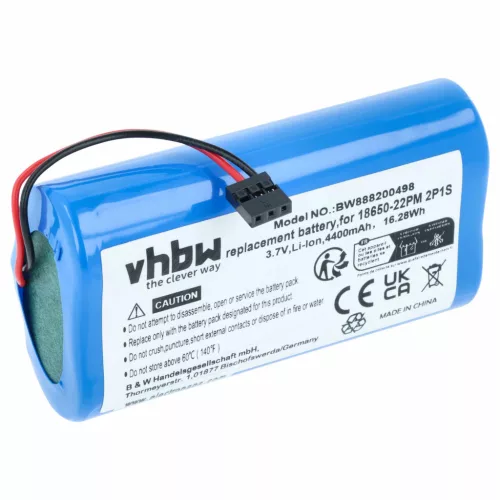 Trelock 18650-22PM 2P1S helyettesítő akkumulátor (Li-Ion, 3.7V, 4400mAh / 16.28Wh) - Utángyártott
