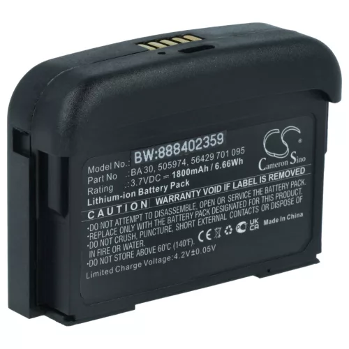 Sennheiser BA 30 helyettesítő akkumulátor (Li-Ion, 3.7V, 1800mAh / 6.66Wh) - Utángyártott