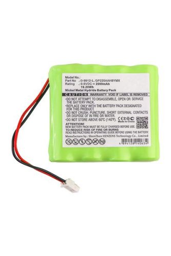 Visonic 0-9912-L, GP220AAH8YMX helyettesítő akkumulátor (NiMh, 9.6V, 2000mAh / 19.2Wh) - Utángyártott