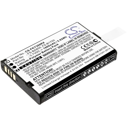 Flysky FS-B1700, FS-BA800 helyettesítő akkumulátor (Li-Polymer, 3.7V, 1600mAh / 5.92Wh) - Utángyártott