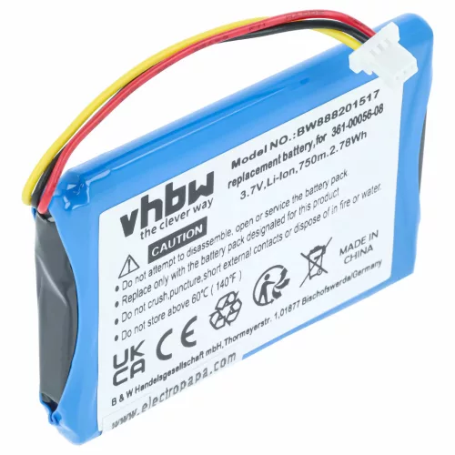 Garmin 361-00056-50 helyettesítő akkumulátor (Li-Polymer, 4.2V, 750mAh / 2.78Wh) - Utángyártott