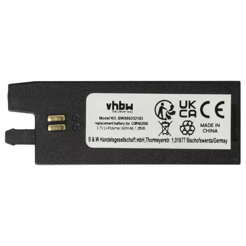 Gibson GBP452050 helyettesítő akkumulátor (Li-Polymer, 3.7V, 340mAh / 1.26Wh) - Utángyártott