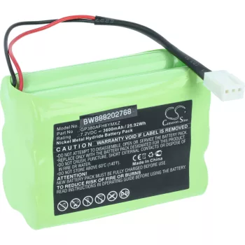   Megalite / Mettler / Transpal GP380AFH6YMXZ helyettesítő akkumulátor (NiMh, 7.2V, 3600mAh / 25.92Wh) - Utángyártott