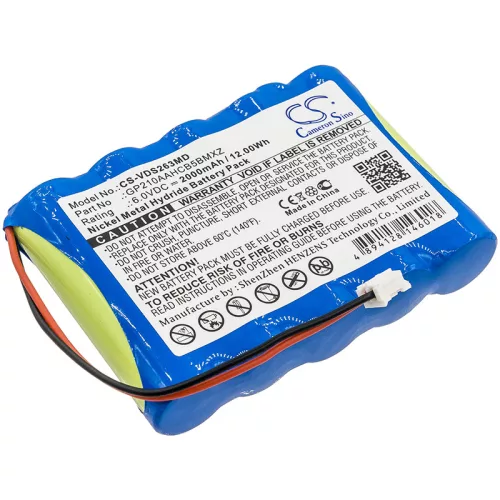 VDW GP210AAHCB5BMXZ helyettesítő akkumulátor (NiMh, 6V, 2000mAh / 12Wh) - Utángyártott