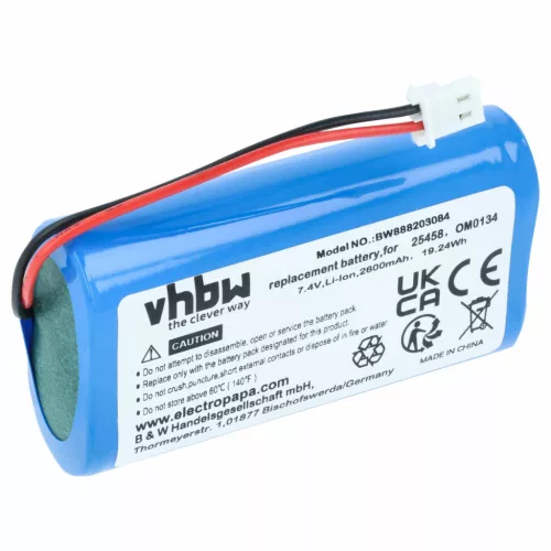 SurgiTel 25458, OM0134 helyettesítő akkumulátor (Li-Ion, 7.4V, 2600mAh / 19.24Wh) - Utángyártott