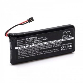   Nintendo HAC-BPJPA-C0 helyettesítő akkumulátor (Li-Polymer, 3.7V, 450mAh / 1.67Wh) - Utángyártott
