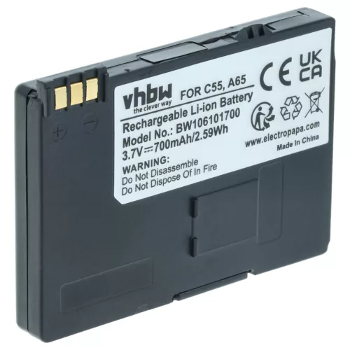 Siemens Gigaset 701a készülékhez telefon akkumulátor (Li-Ion, 700mAh / 2.59Wh, 3.7V) - Utángyártott