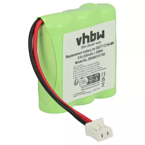 Sagem 30AAAM3BMX, RPD4829 helyettesítő telefon akkumulátor (NiMh, 300mAh / 1.08Wh, 3.6V) - Utángyártott