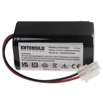   Ecovacs 4ICR19/65 helyettesítő takarítógép akkumulátor (Li-Ion, 3000mAh / 44Wh, 14.8V) - Utángyártott
