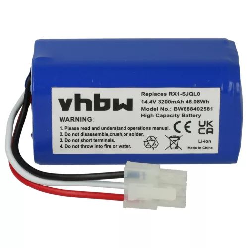 iClebo EBKRTRHB000118-VE helyettesítő takarítógép akkumulátor (Li-Ion, 3200mAh / 46.08Wh, 14.4V) - Utángyártott